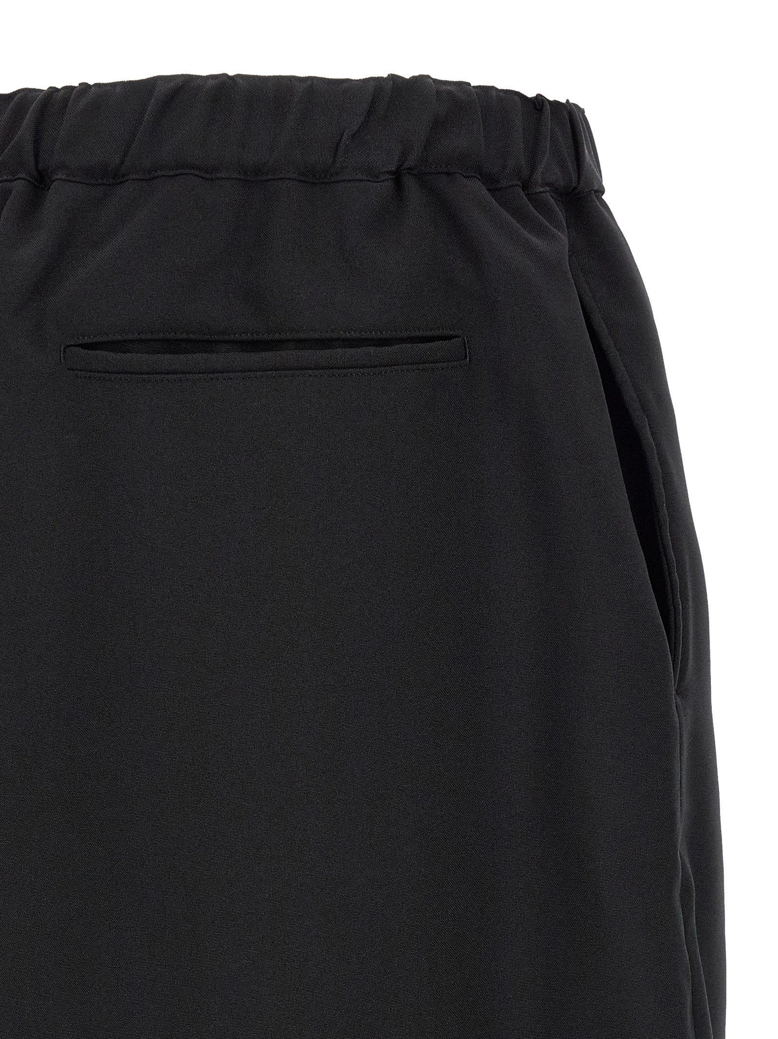 Black Polyester Casual Pants