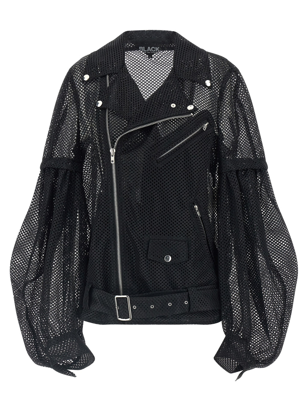 Black Polyester Biker Jacket