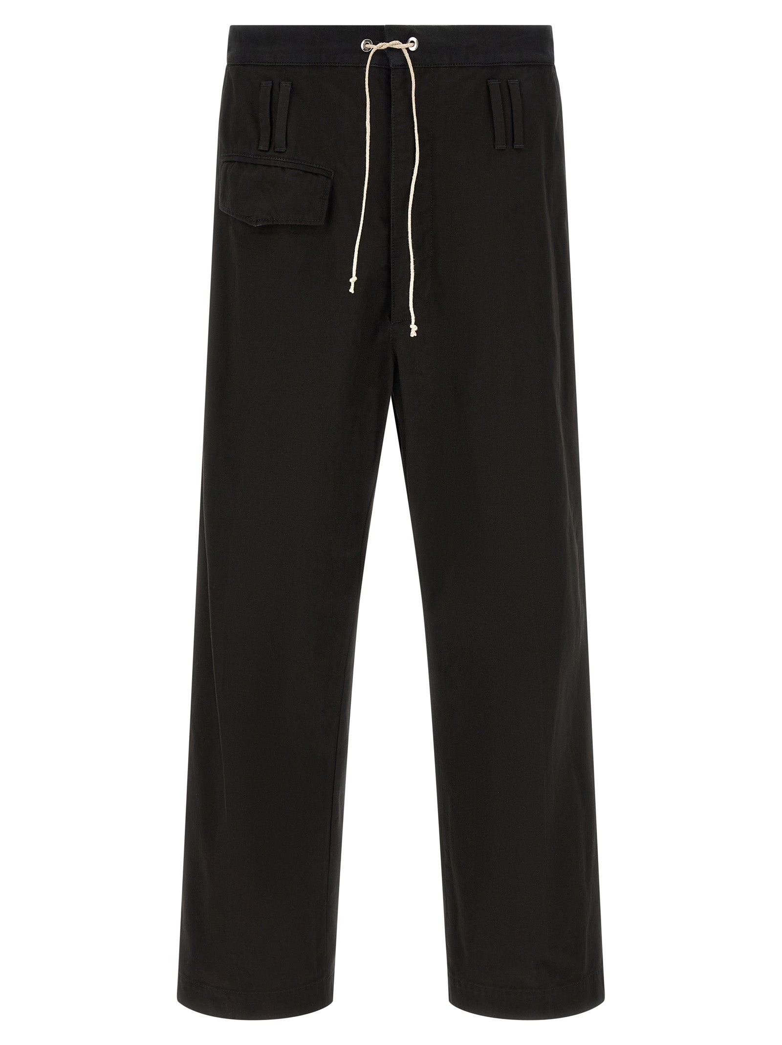 Black Cotton Casual Pants