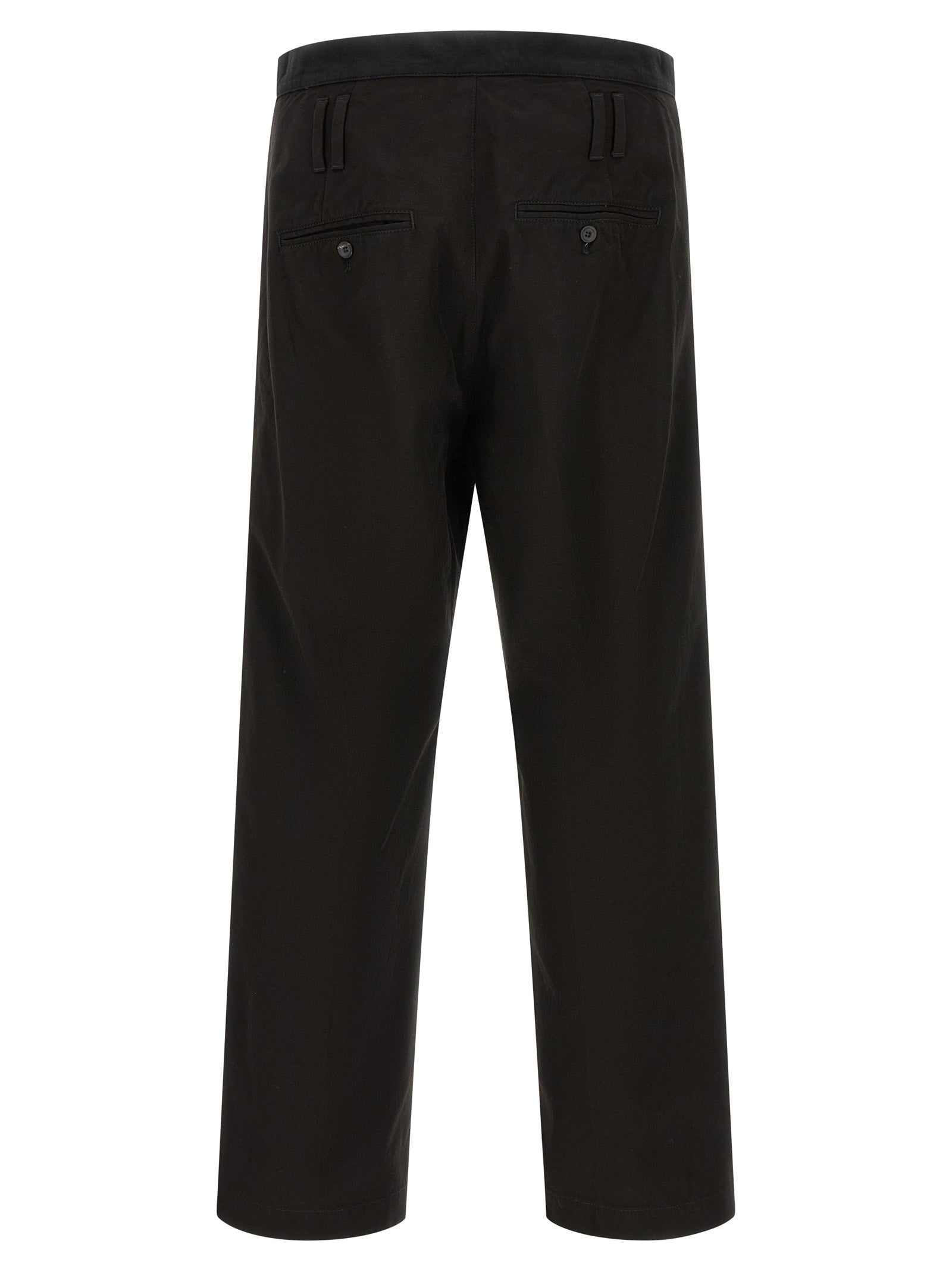 Black Cotton Casual Pants