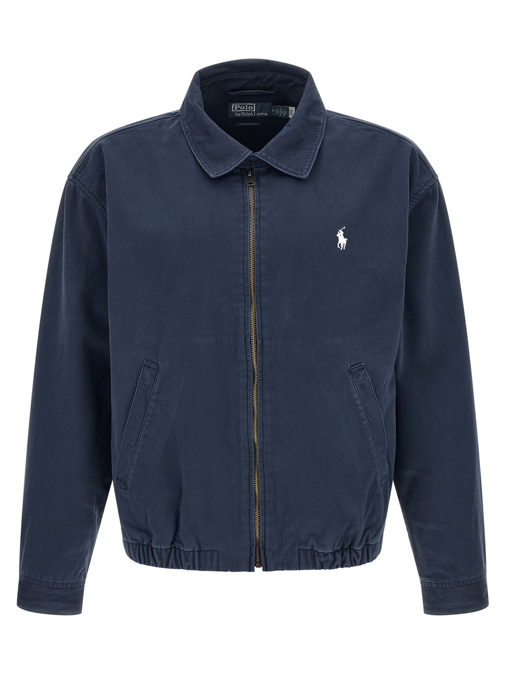 Blue Cotton Full-Length Jacket