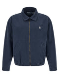 Blue Cotton Full-Length Jacket
