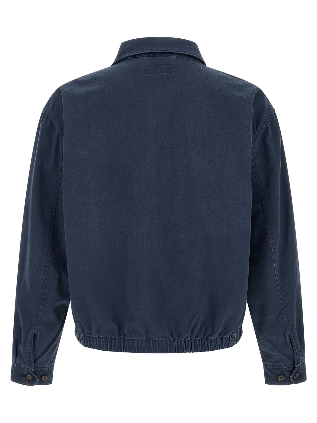 Blue Cotton Full-Length Jacket