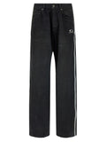 Black Cotton Flared Jeans