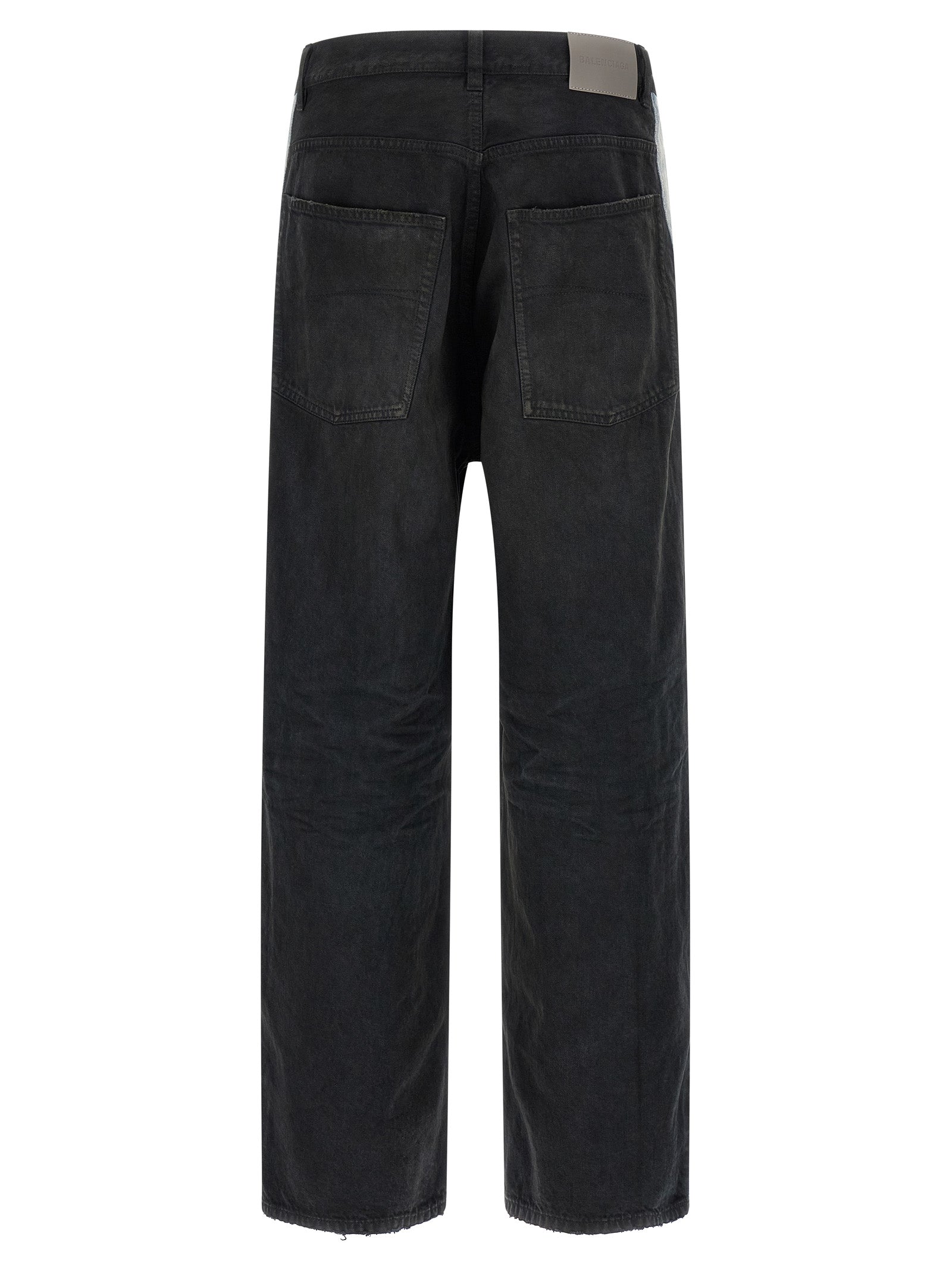 Black Cotton Flared Jeans