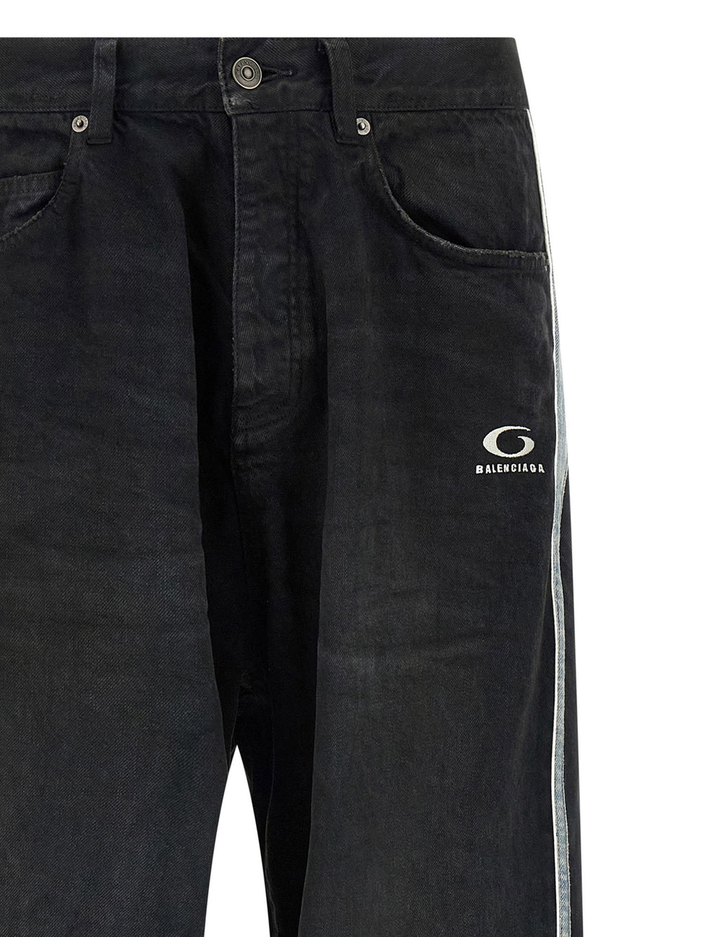 Black Cotton Flared Jeans
