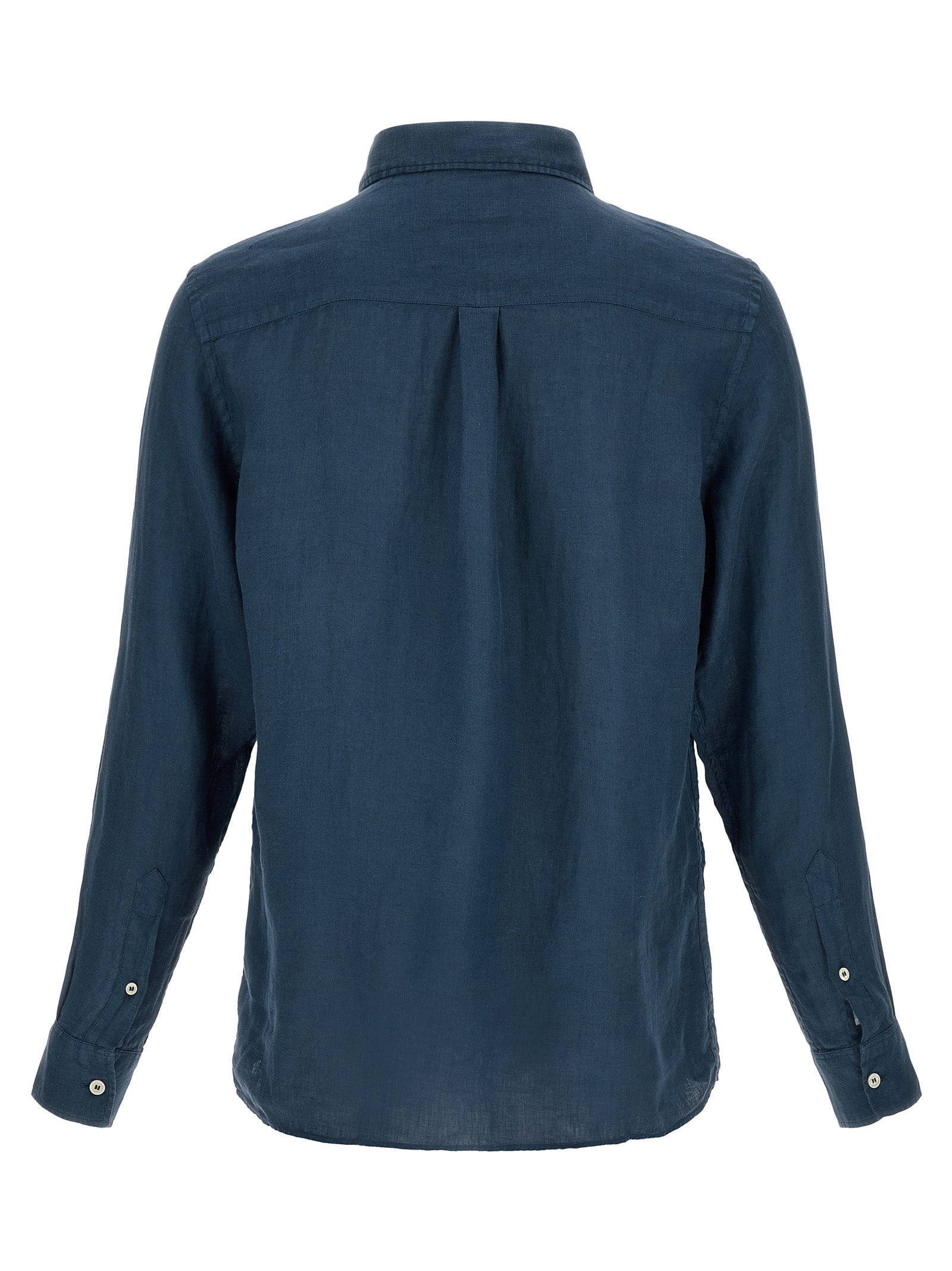 Blue Linen Polo Shirt