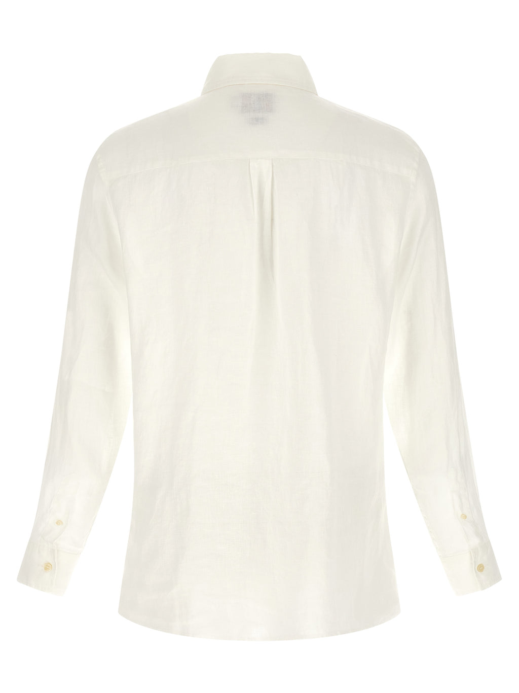 White Linen Polo Shirt