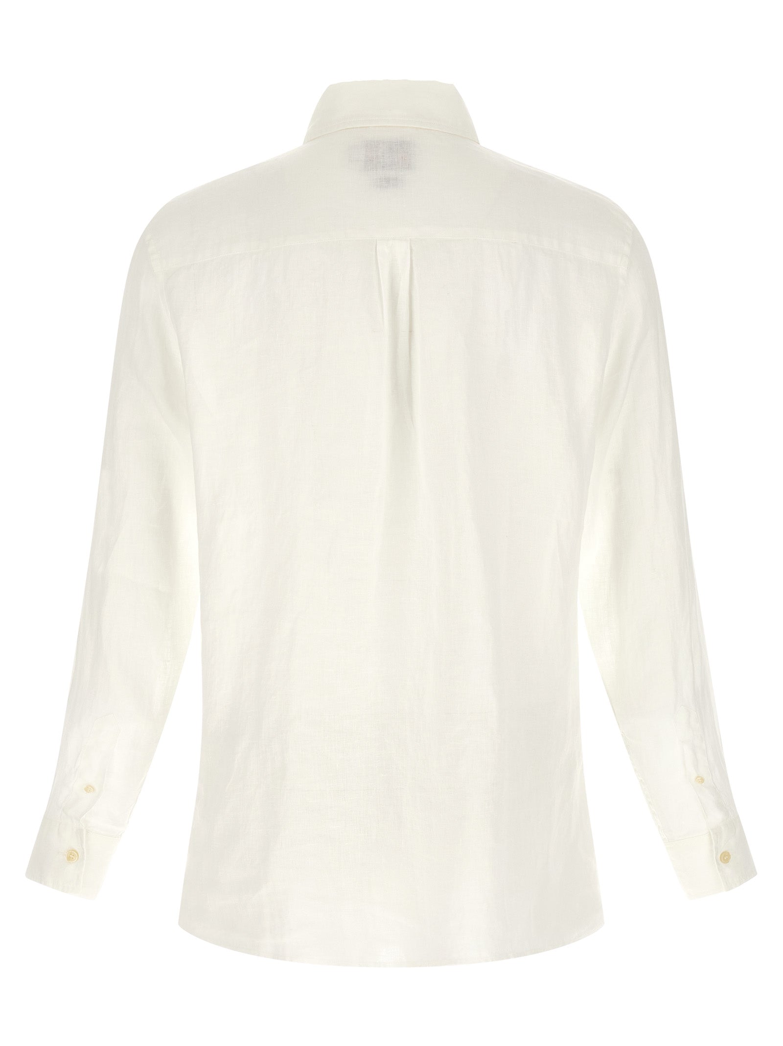 White Linen Polo Shirt