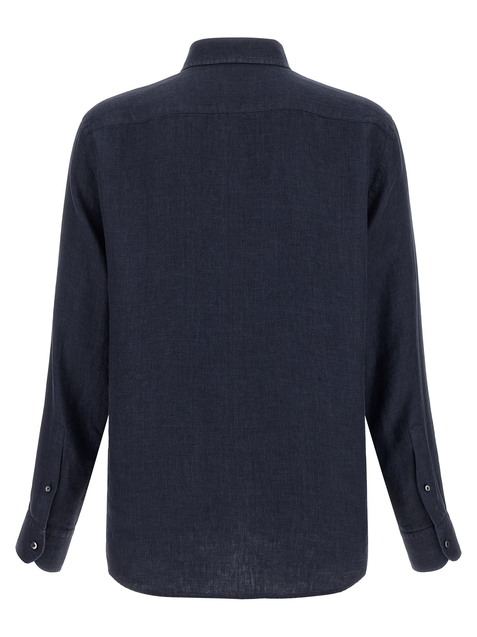 Blue Linen Polo Shirt
