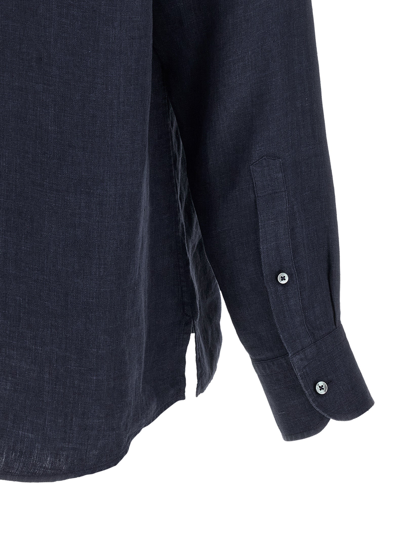 Blue Linen Polo Shirt