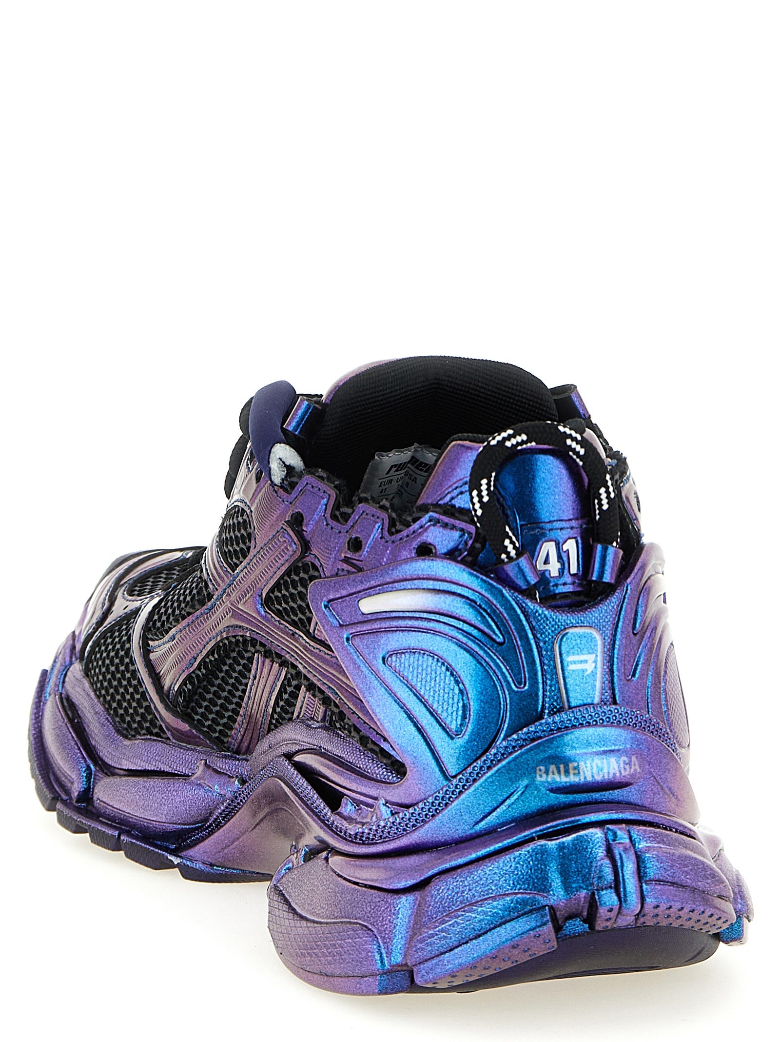 Blue Polyethylene Athletic Sneakers