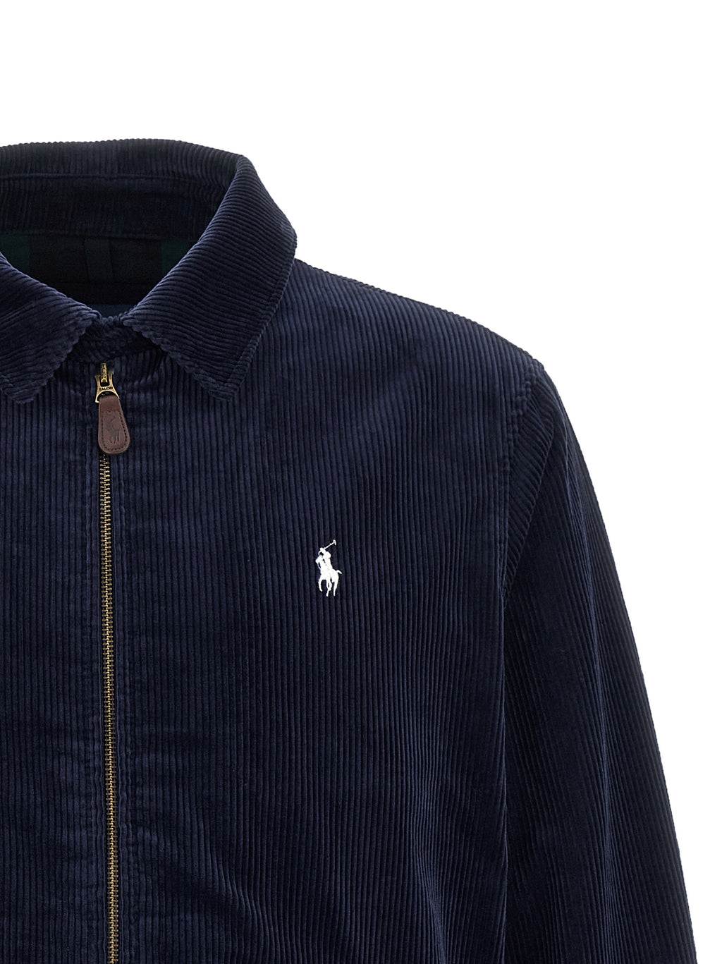 Blue Cotton Full-Length Jacket
