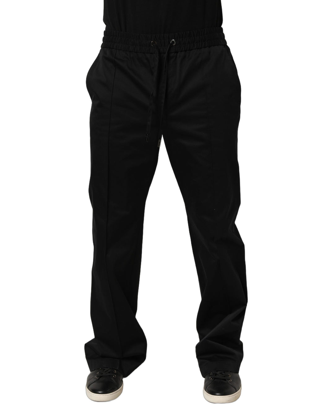 Black Drawstring Cotton Jogger Men Sweatpants Pants