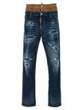 Blue Cotton Skinny Jeans