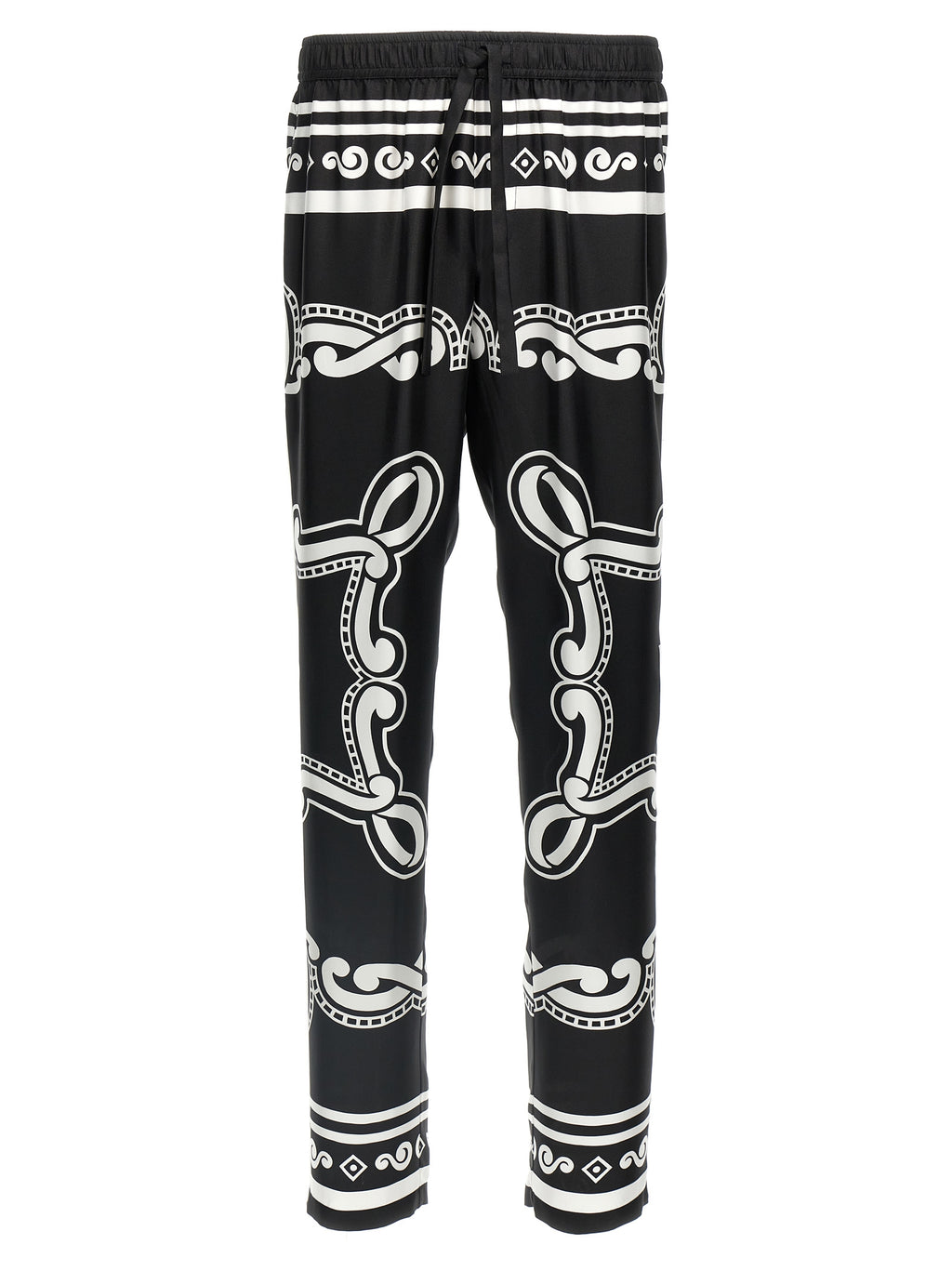 Bicolor Silk Casual Pants