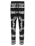 Bicolor Silk Casual Pants