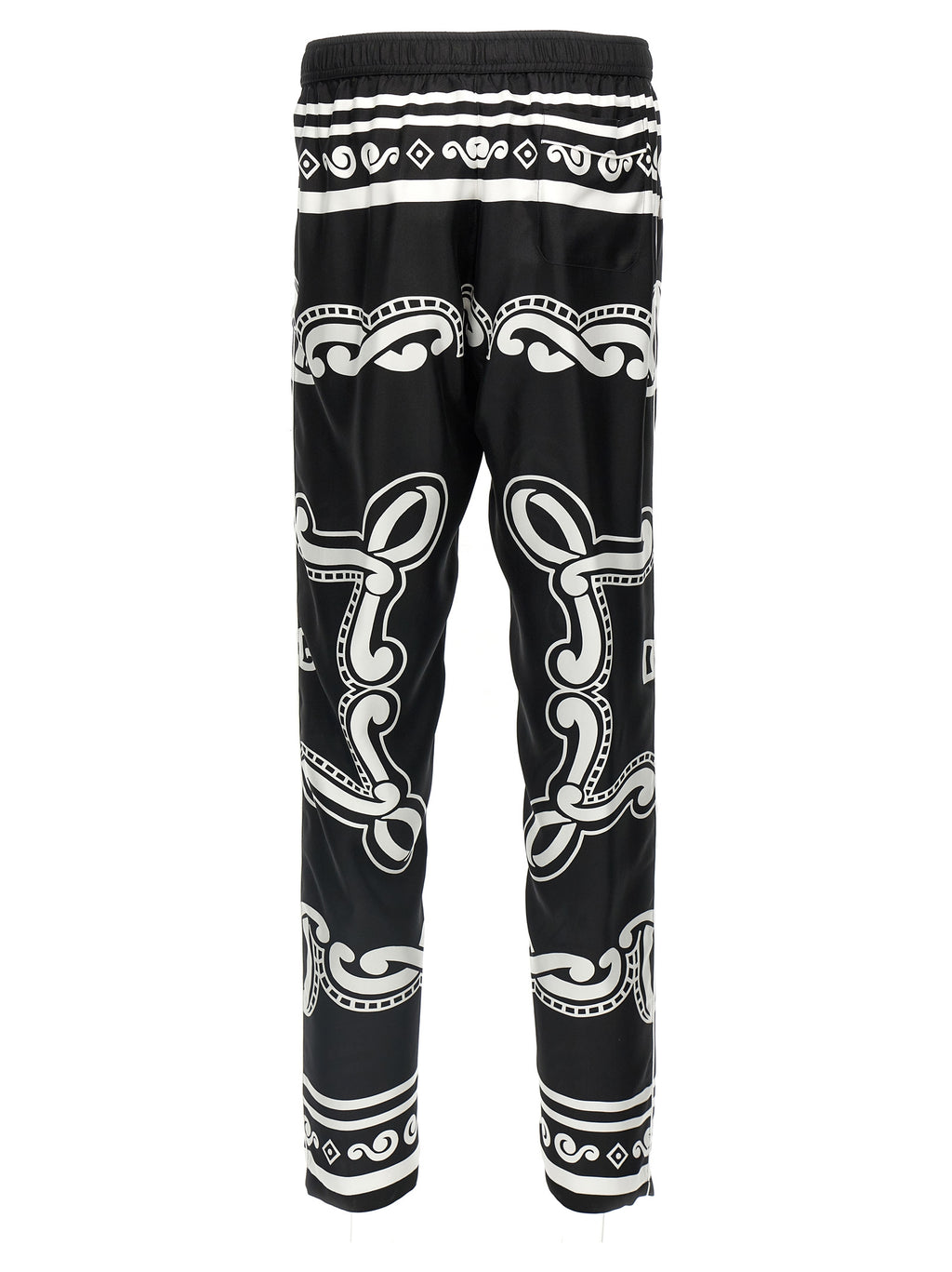 Bicolor Silk Casual Pants