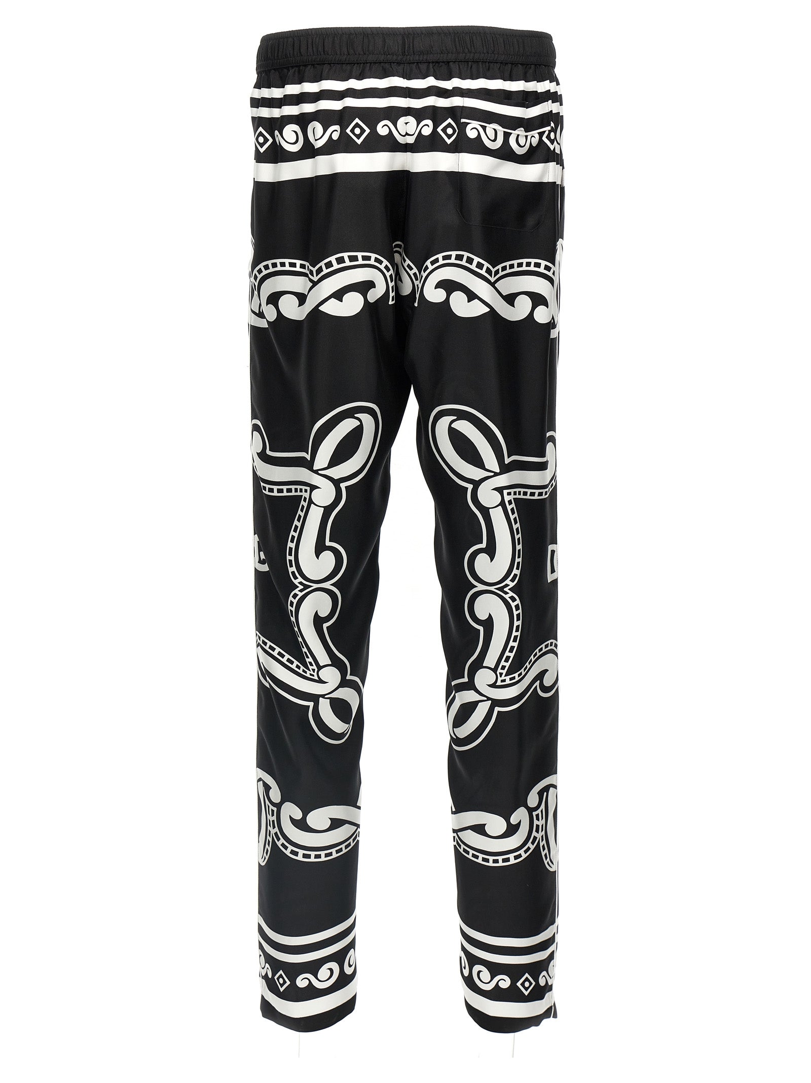 Bicolor Silk Casual Pants