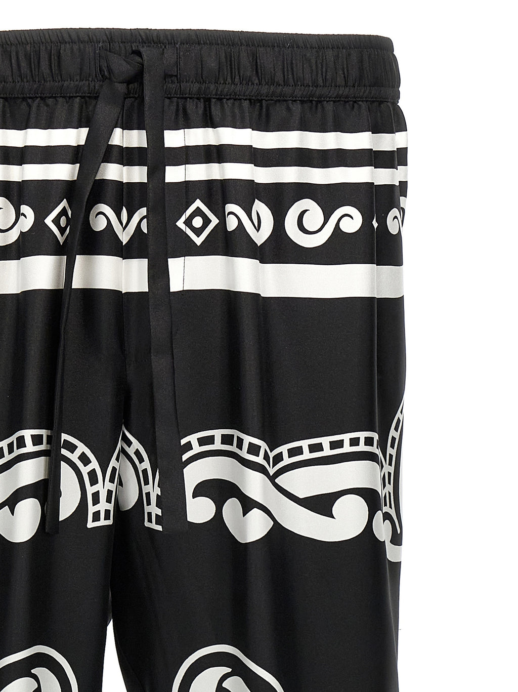 Bicolor Silk Casual Pants
