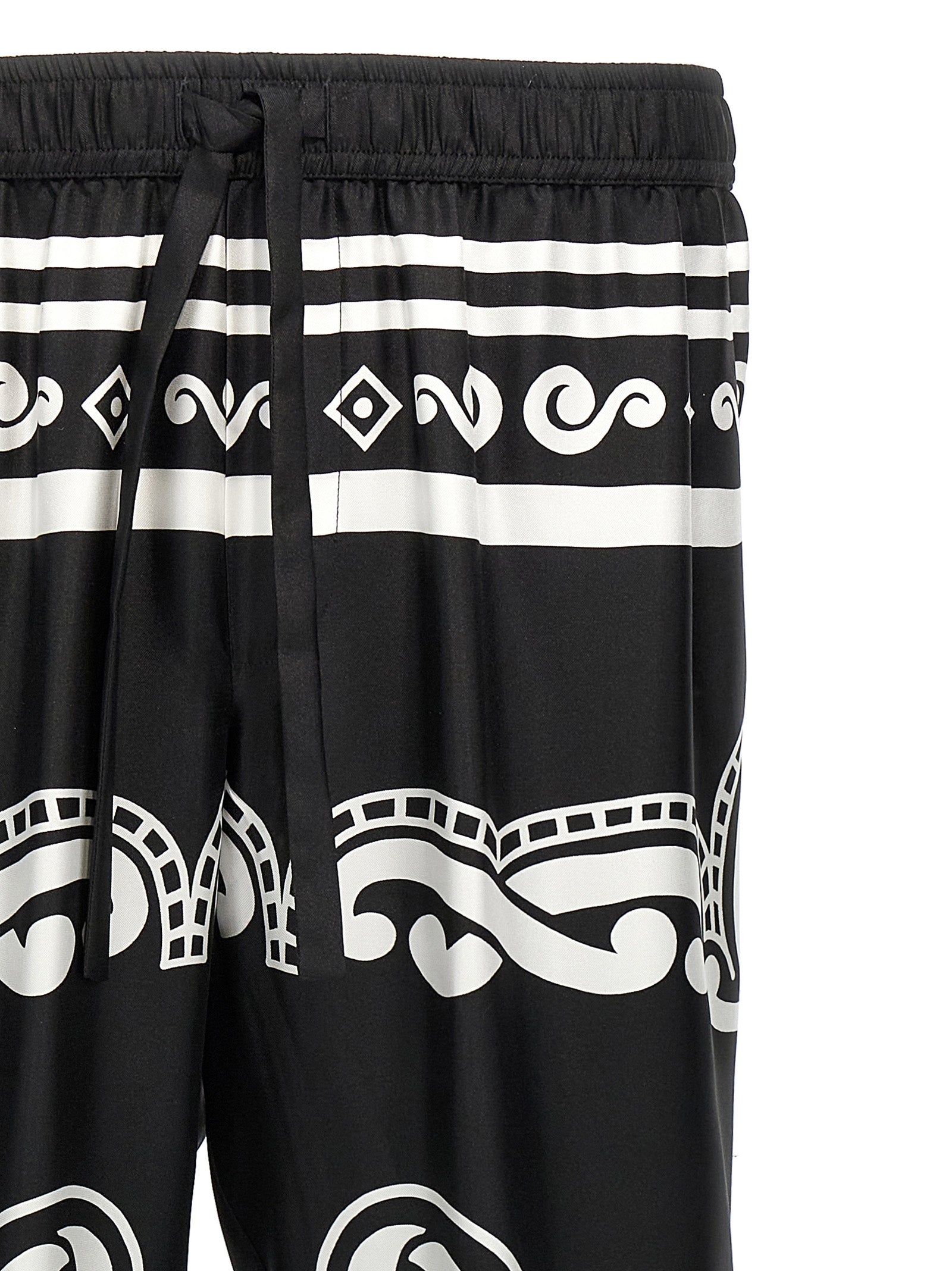 Bicolor Silk Casual Pants