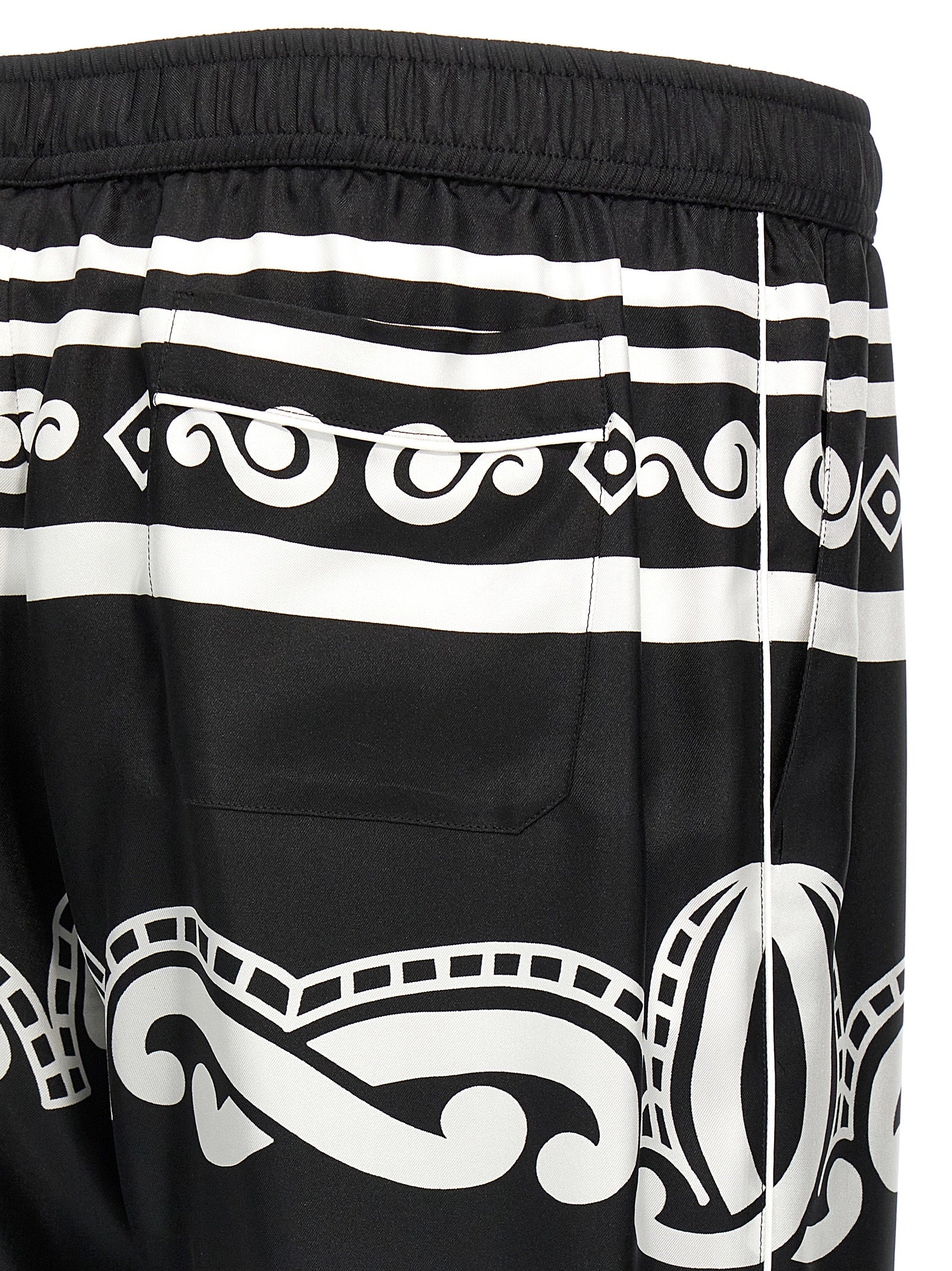 Bicolor Silk Casual Pants