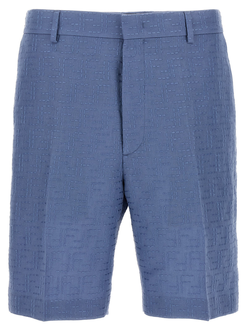 Blue Linen Bermuda Shorts