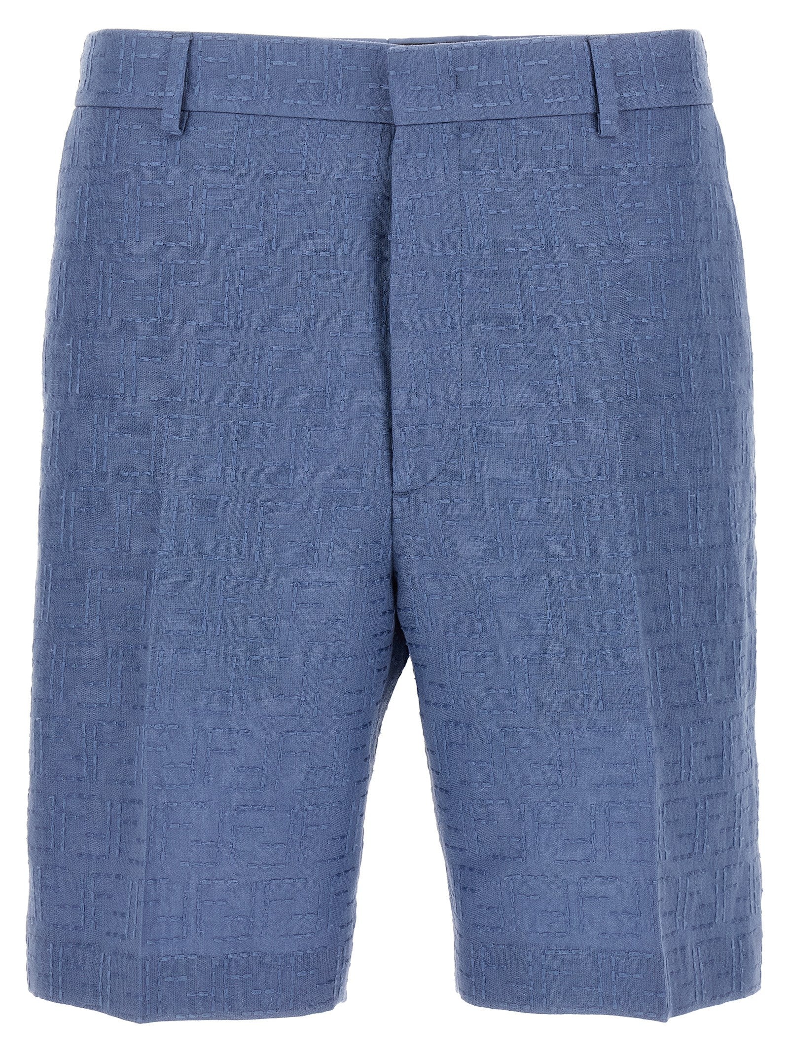 Blue Linen Bermuda Shorts