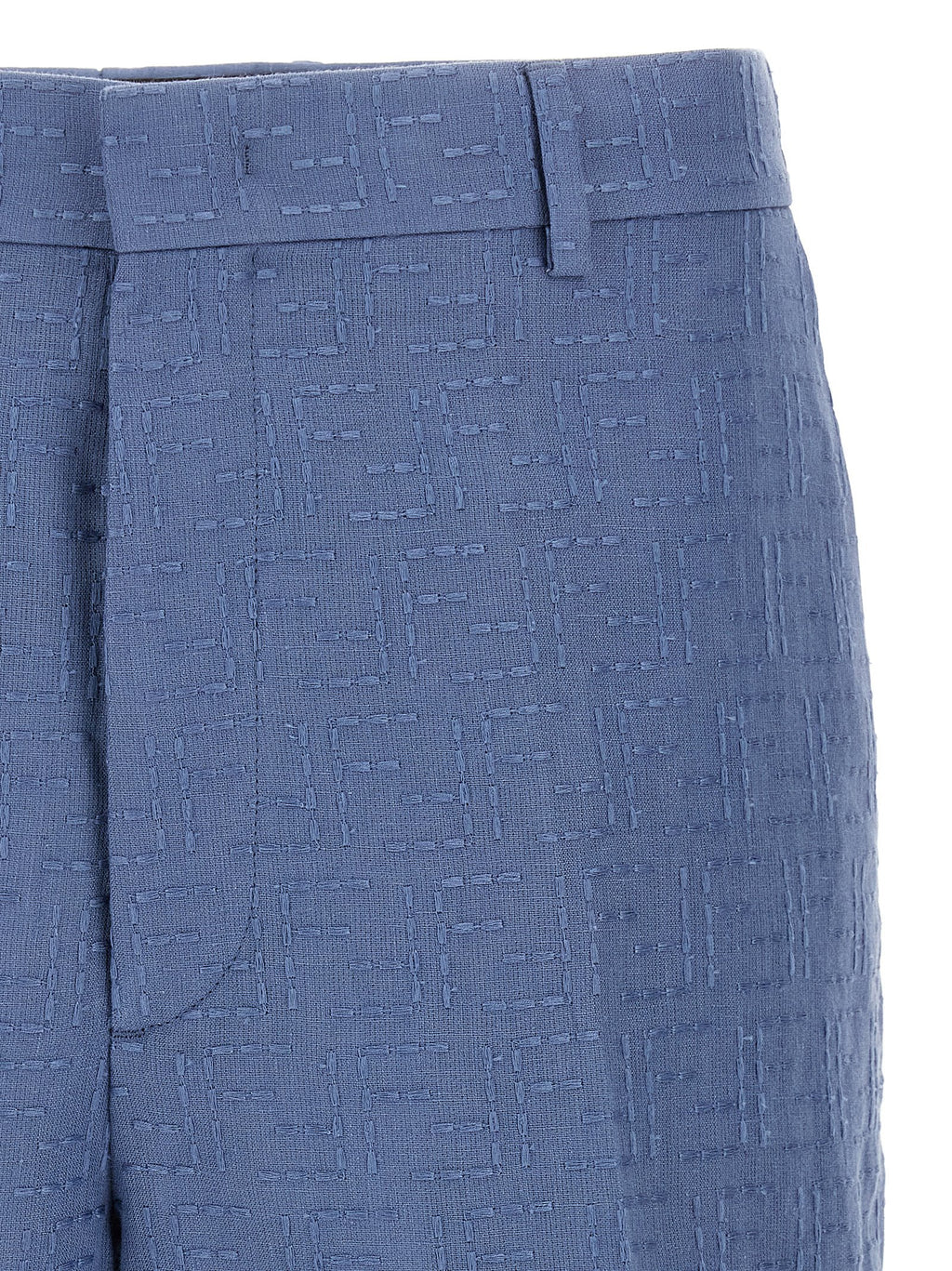 Blue Linen Bermuda Shorts