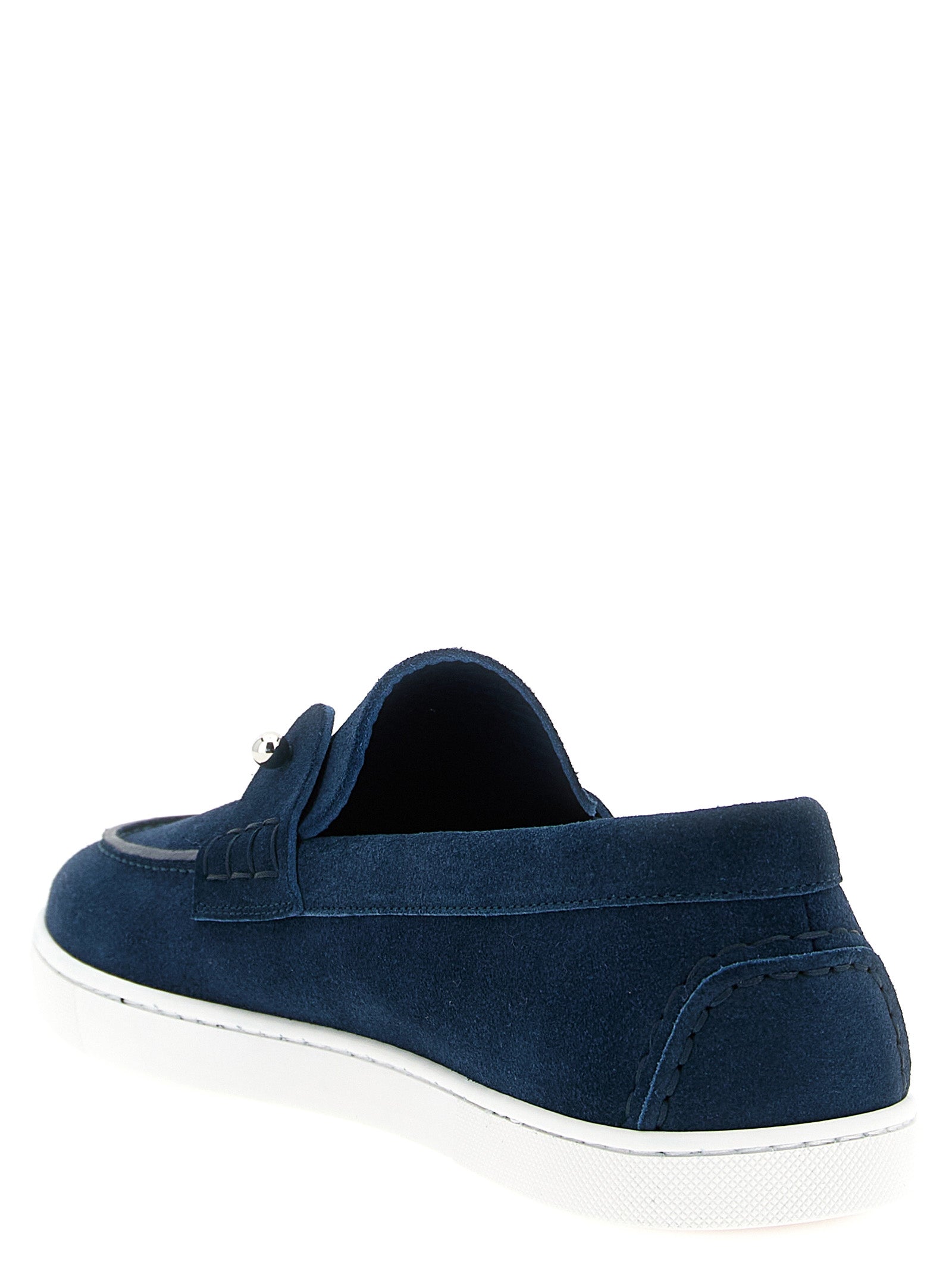 Blue Calfskin Slip-On Loafers