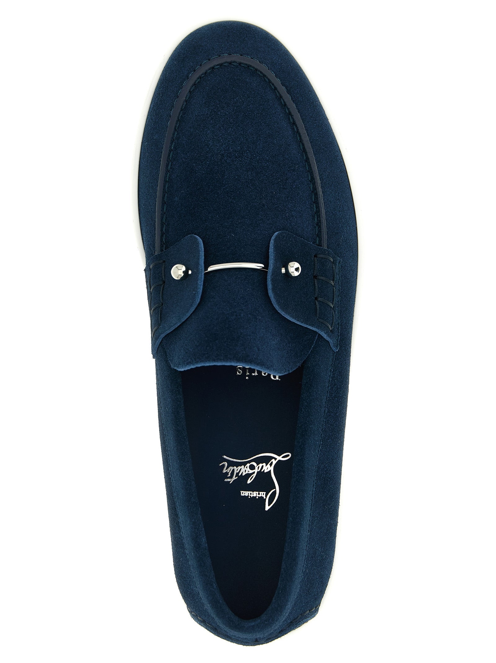 Blue Calfskin Slip-On Loafers