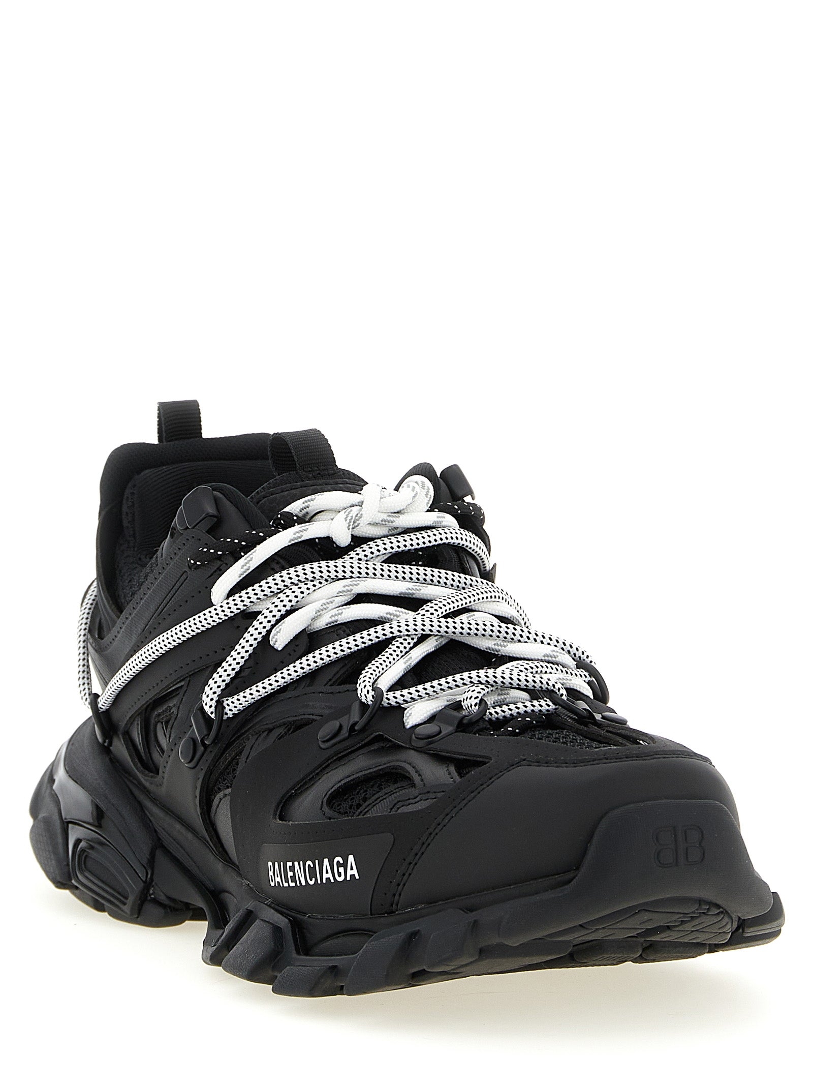 Black Polyethylene Athletic Sneakers