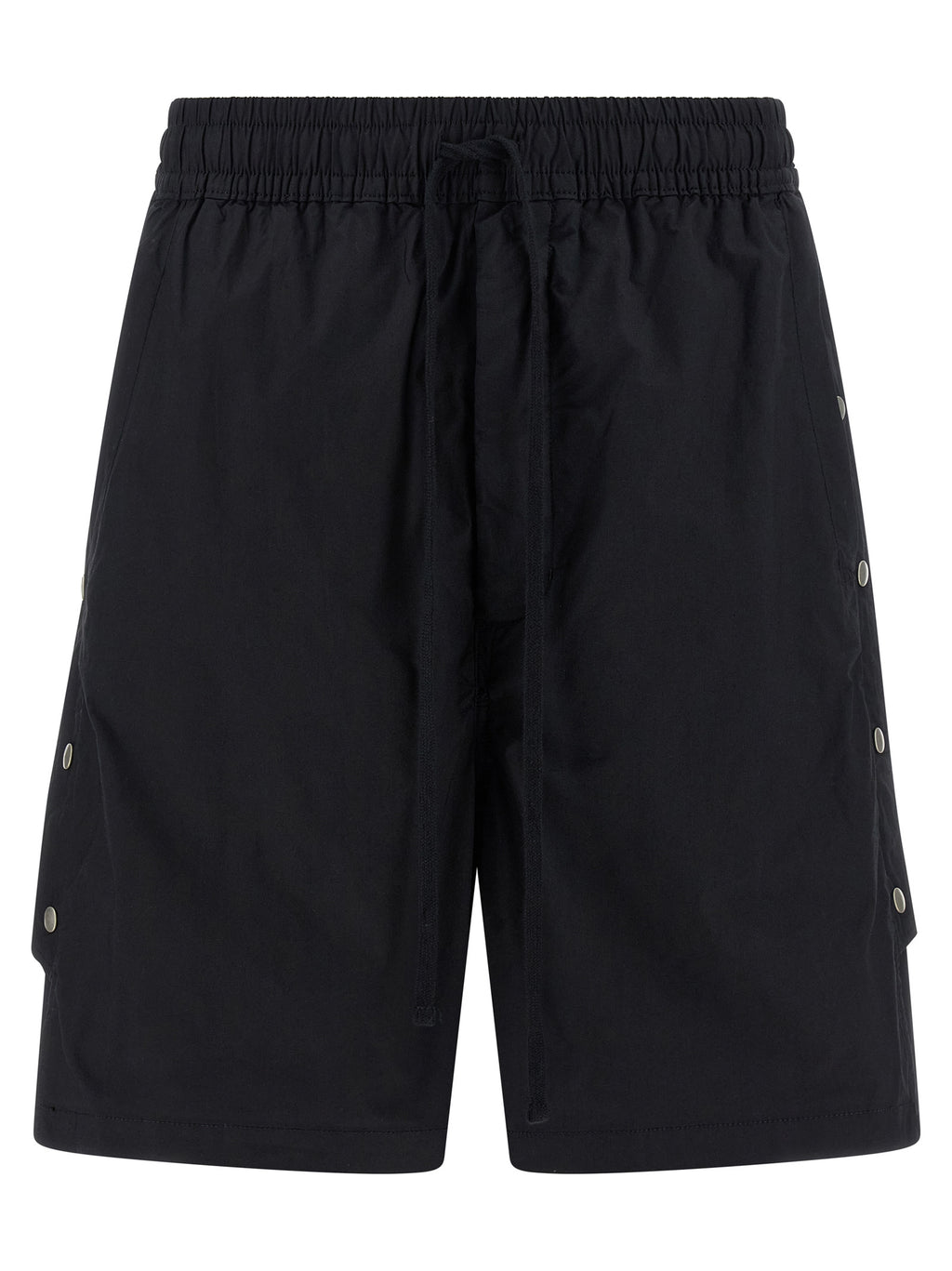 Black Cotton Bermuda Shorts