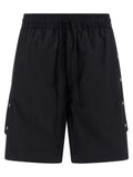 Black Cotton Bermuda Shorts
