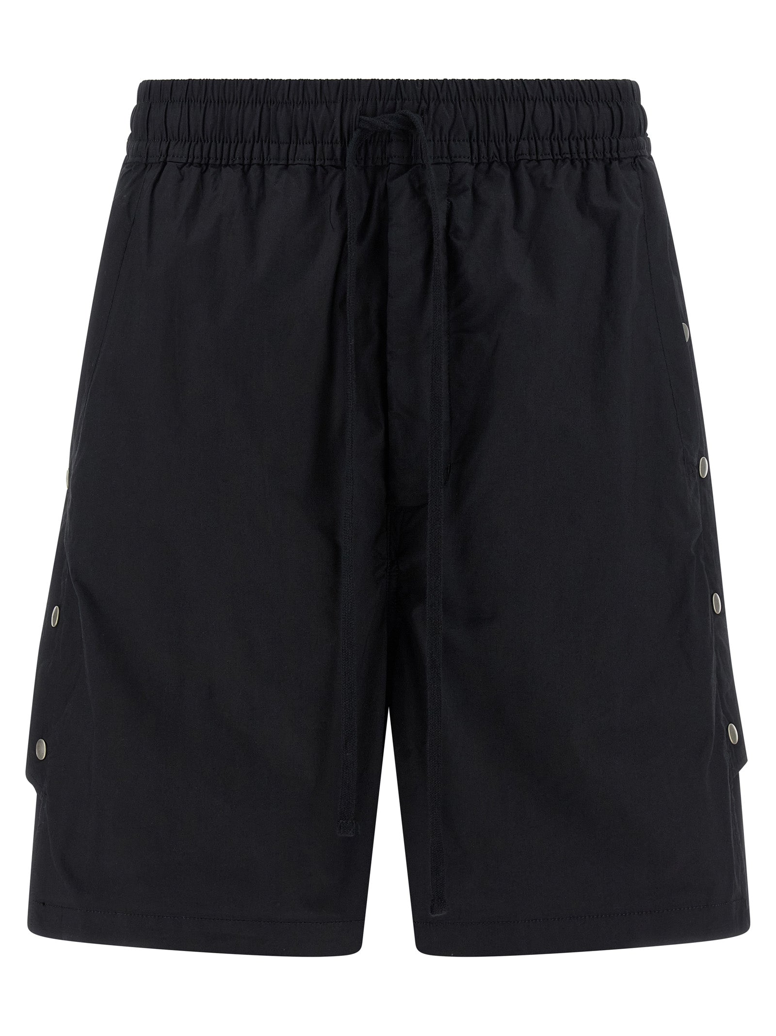 Black Cotton Bermuda Shorts
