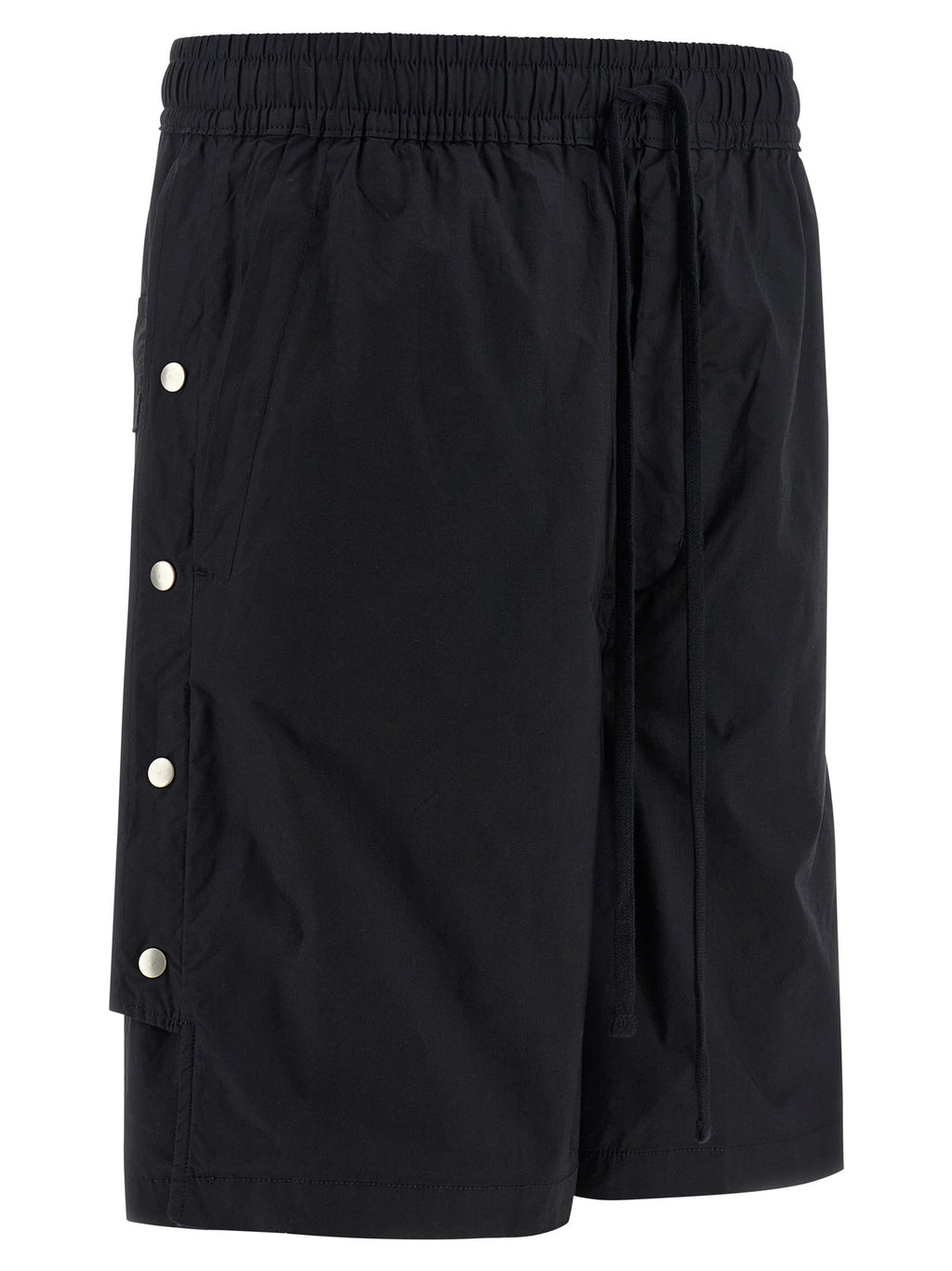 Black Cotton Bermuda Shorts