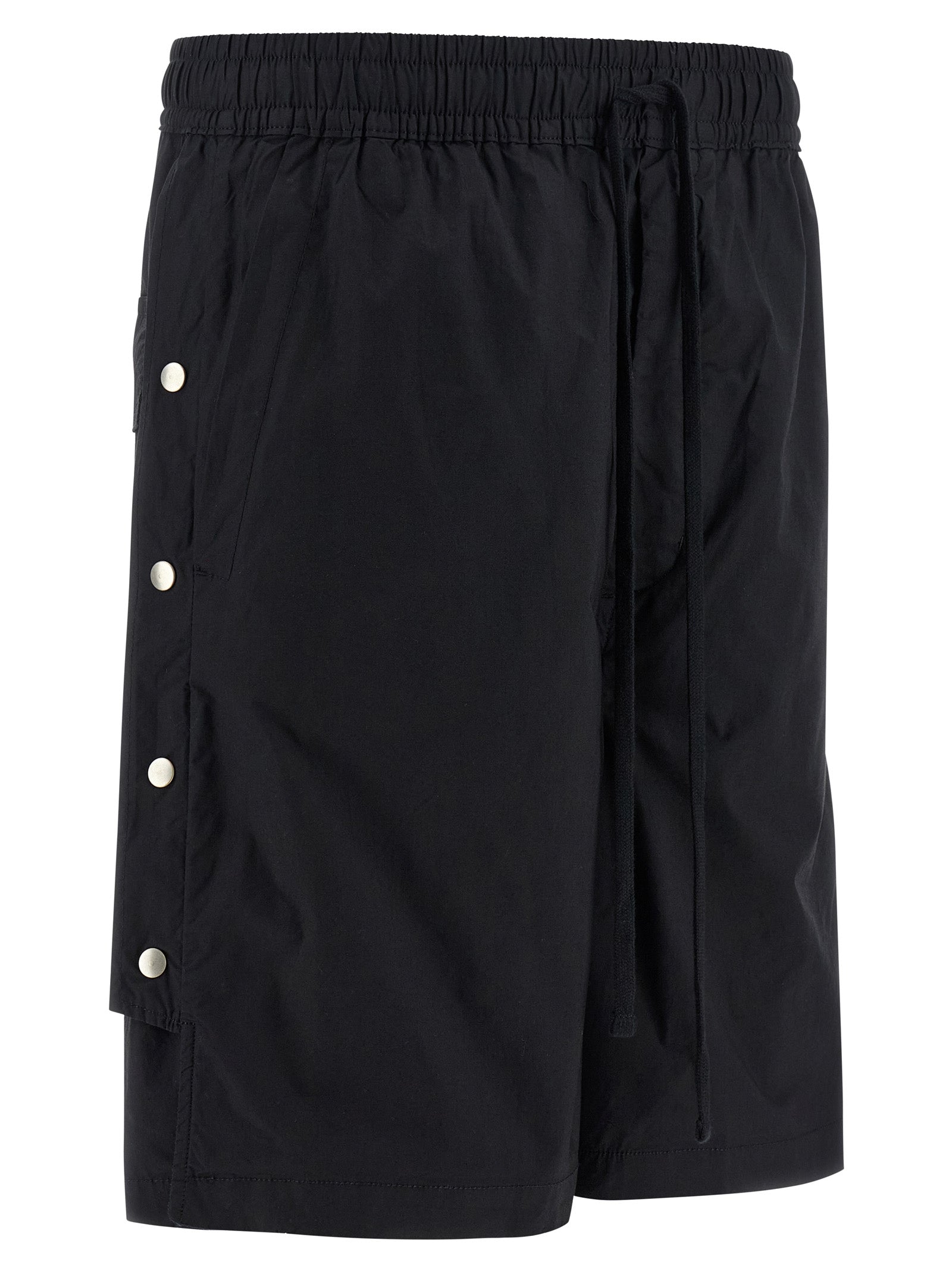 Black Cotton Bermuda Shorts