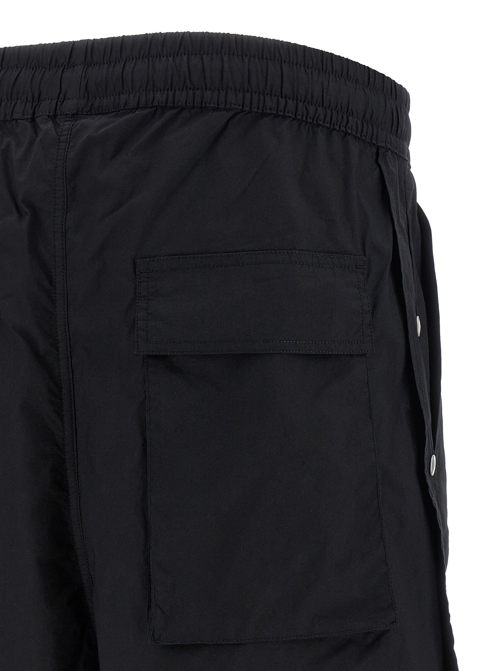 Black Cotton Bermuda Shorts