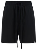 Black Cotton Bermuda Shorts