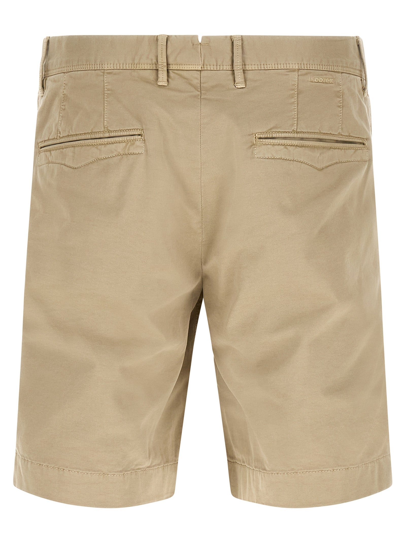 Beige Cotton Bermuda Shorts