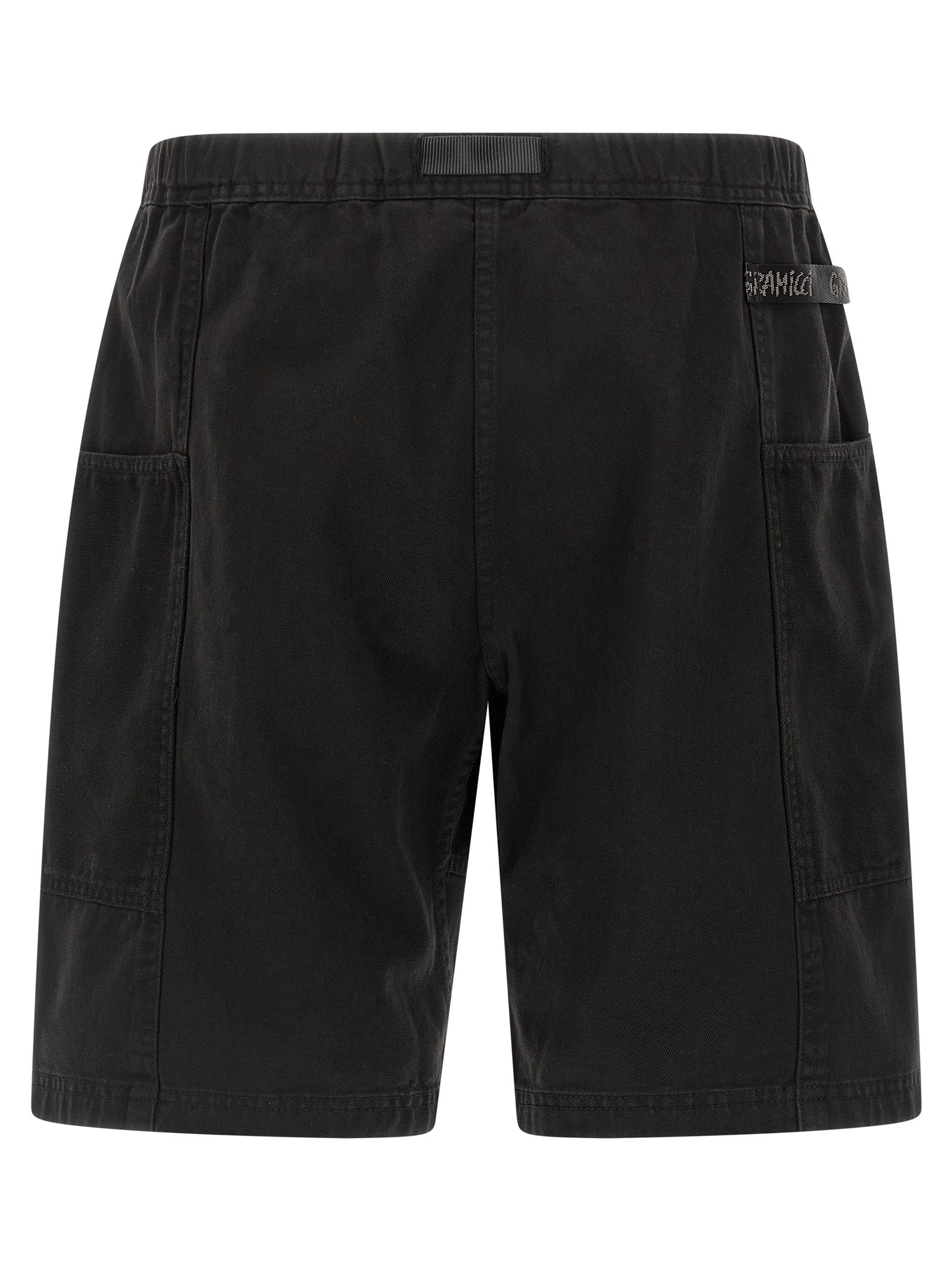 Black Cotton Bermuda Shorts