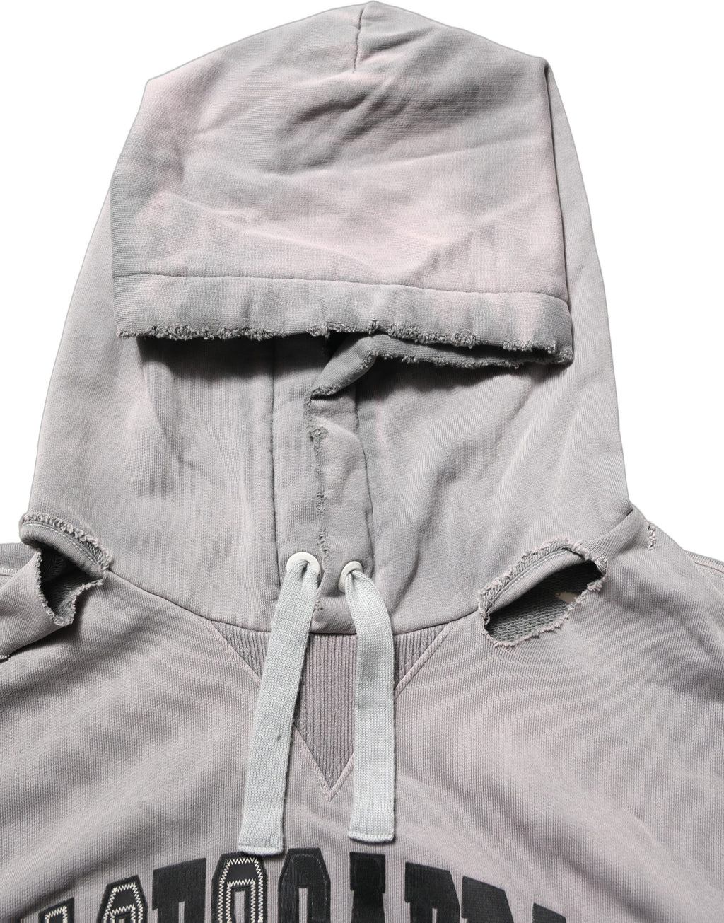 Gray Graphic Hooded Sweatshirt Men Sweater
