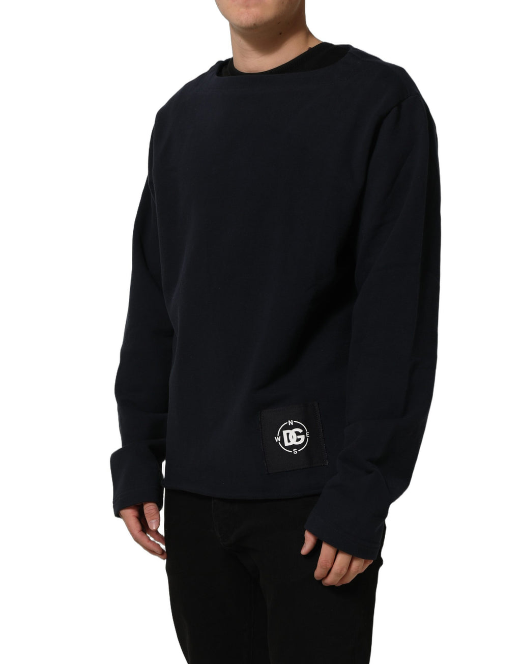 Dark Blue Logo Cotton Sweatshirt Sweater