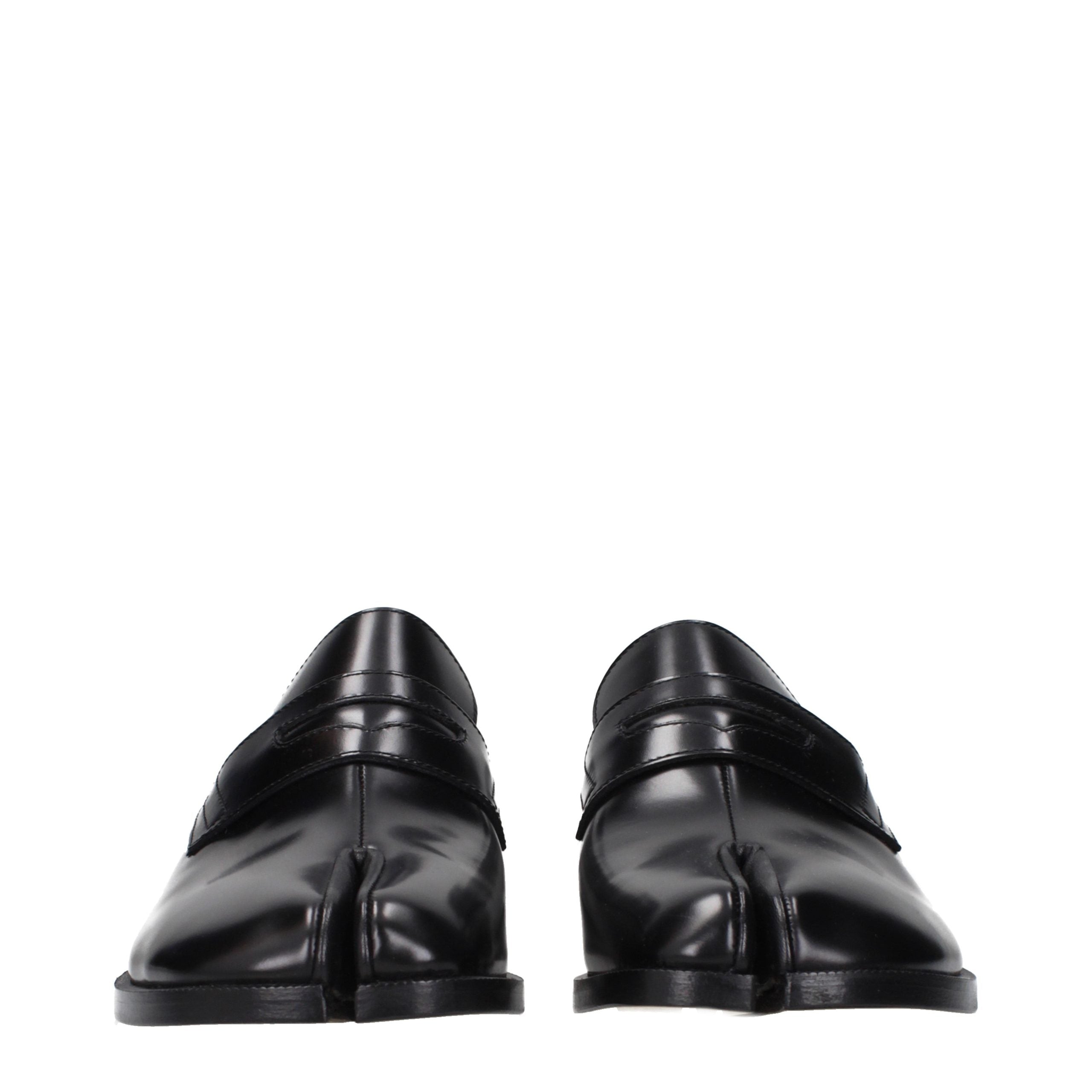 Black Leather Slip-On Loafers