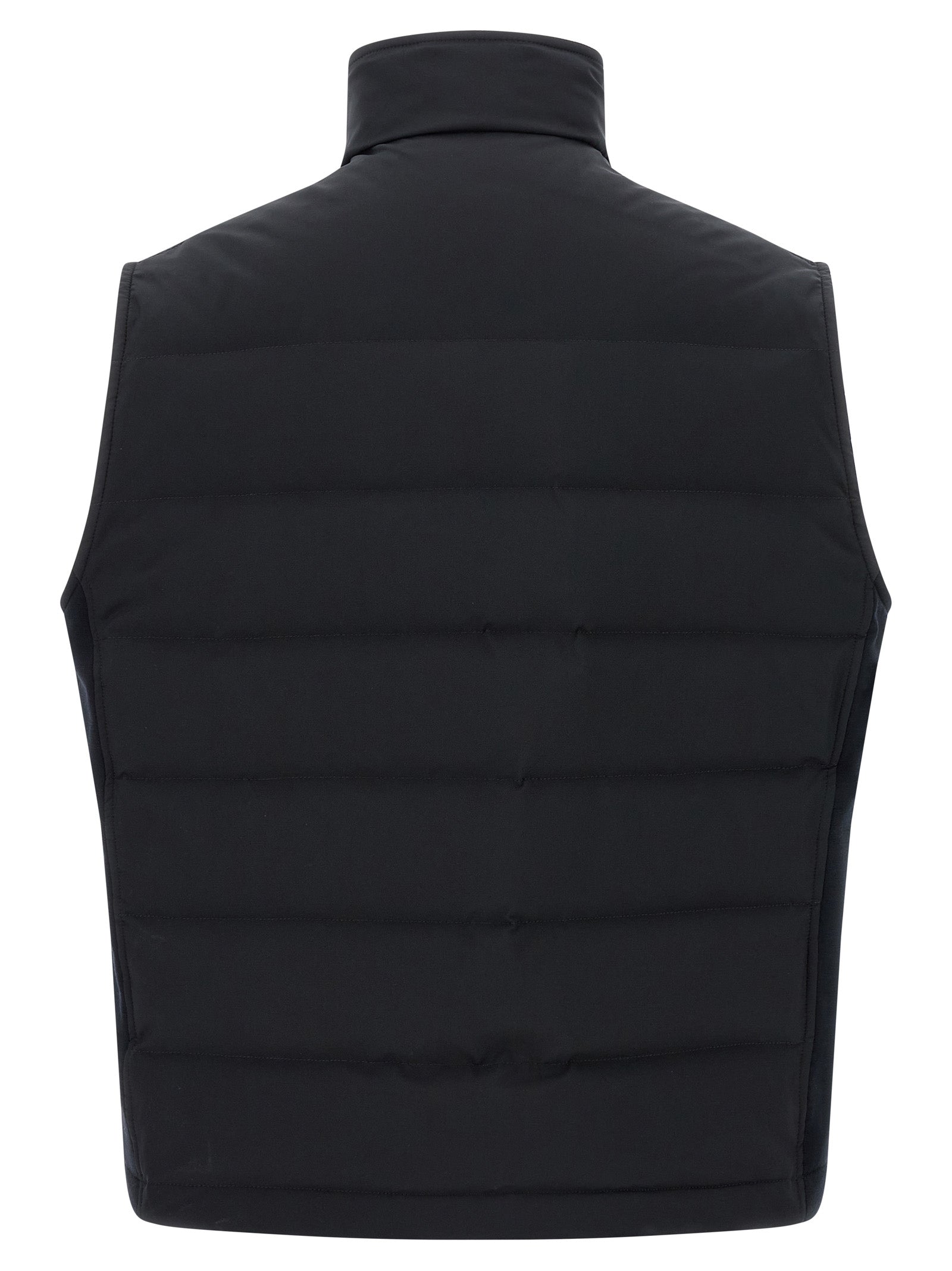 Blue Polyester Sleeveless Jacket