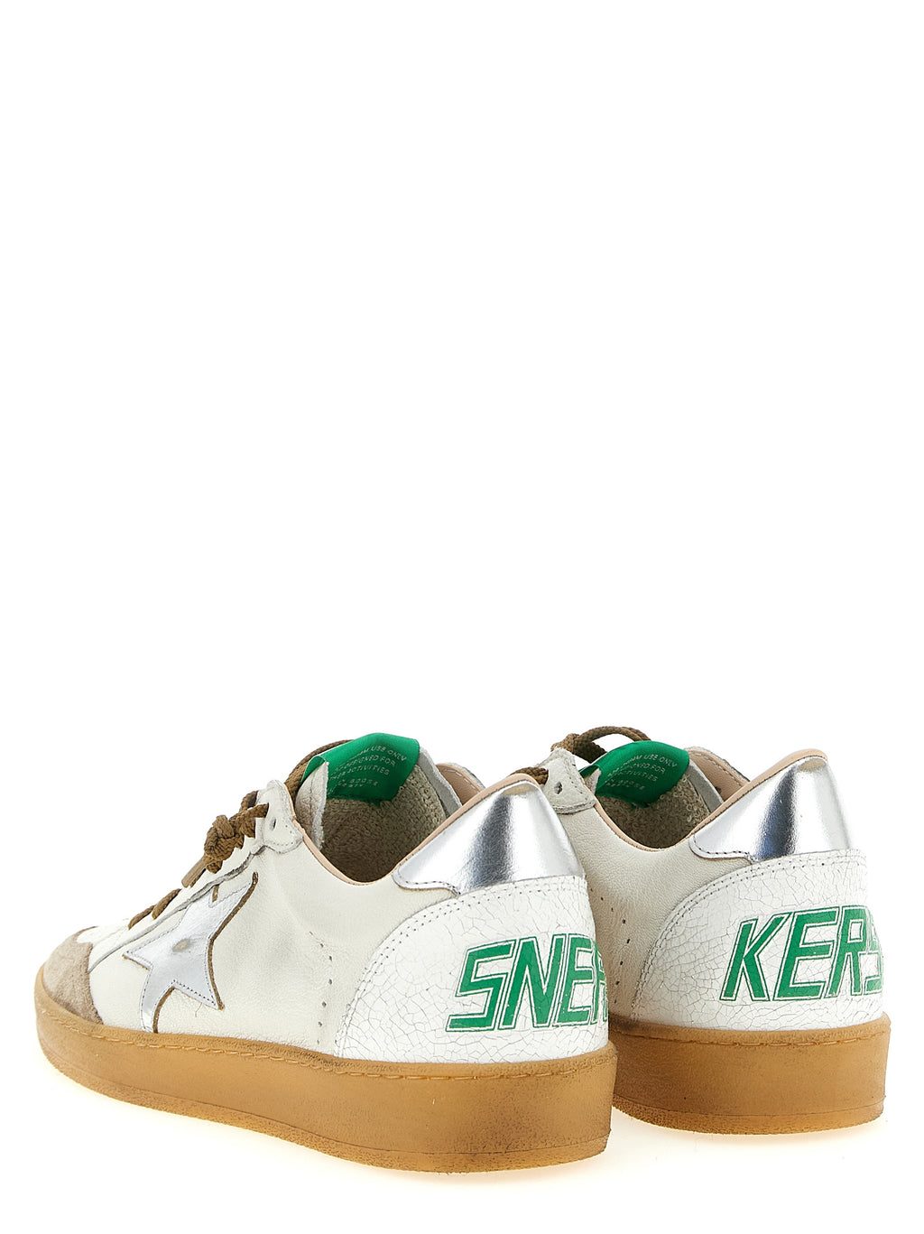 Silver Goatskin Low Top Sneakers