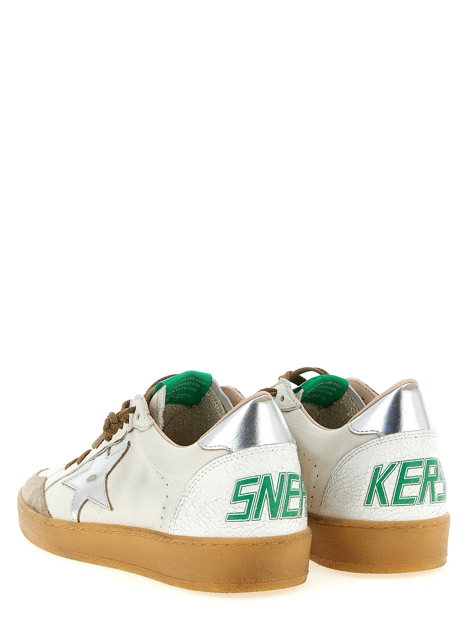 Silver Goatskin Low Top Sneakers