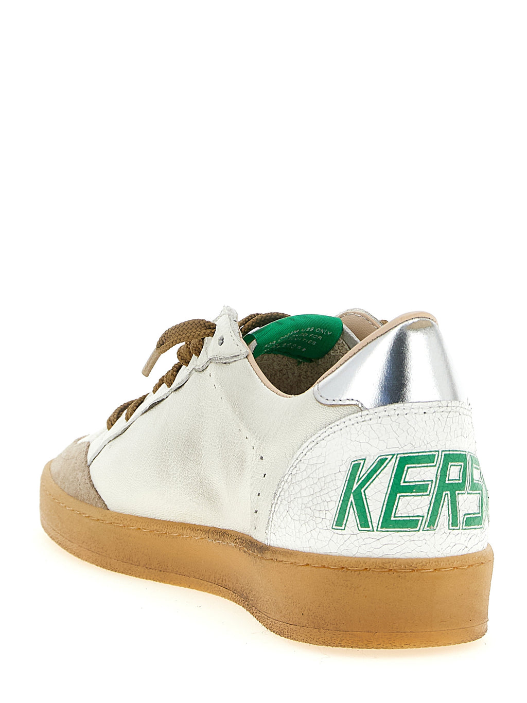 Silver Goatskin Low Top Sneakers