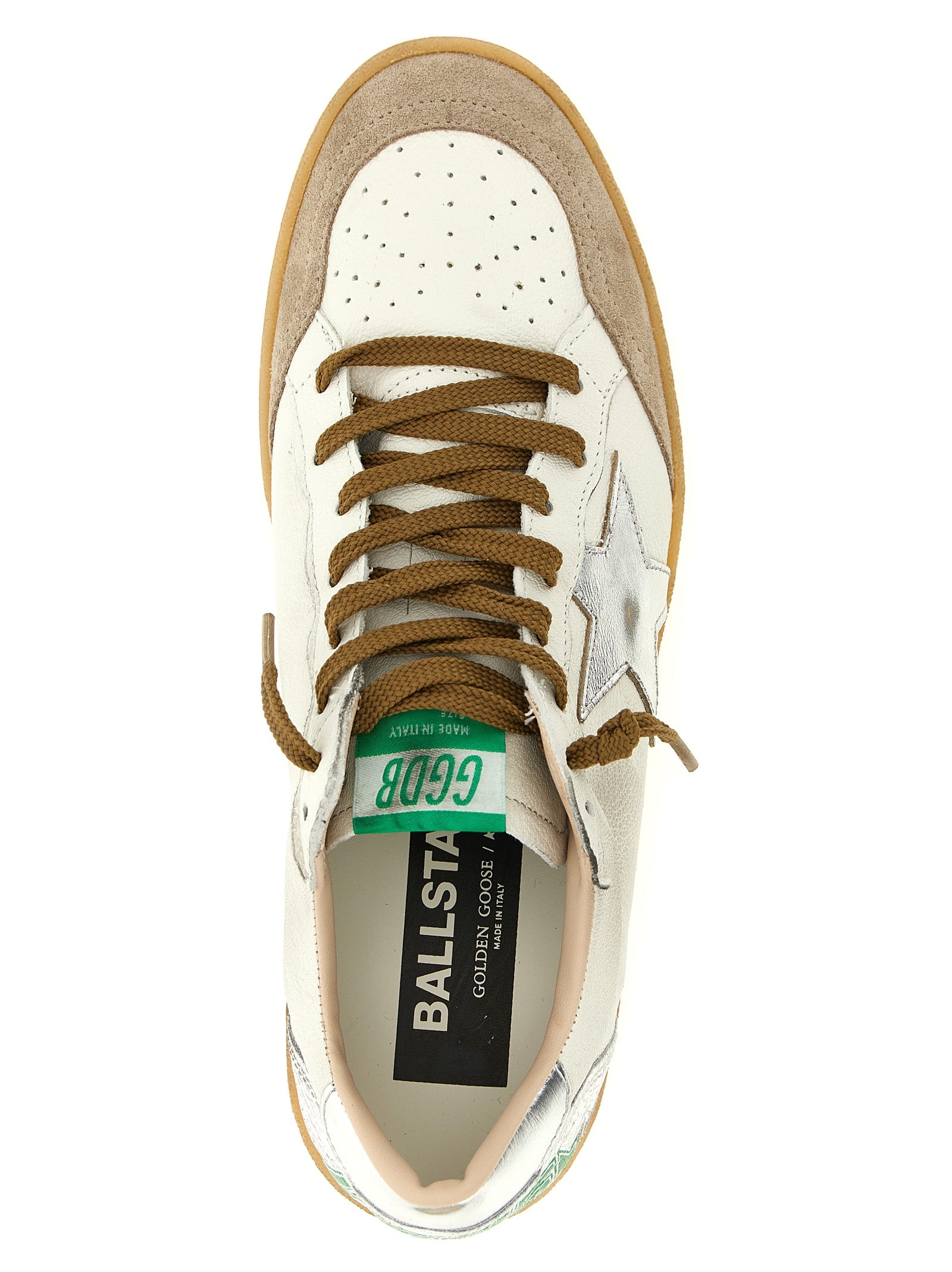 Silver Goatskin Low Top Sneakers