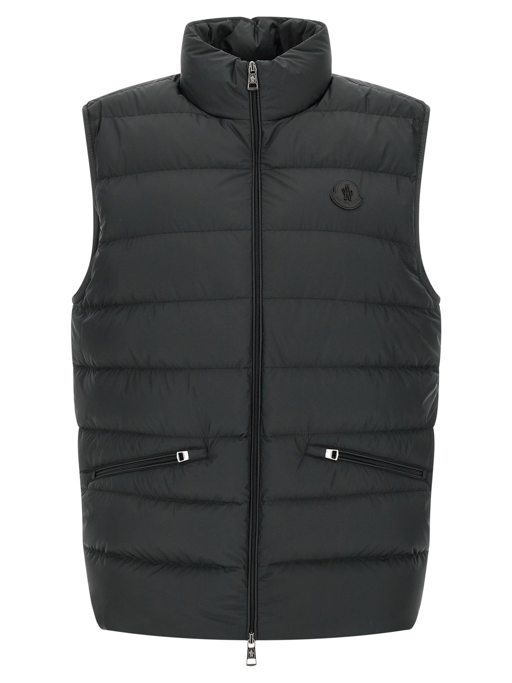 Black Polyester Sleeveless Jacket